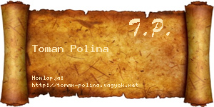Toman Polina névjegykártya